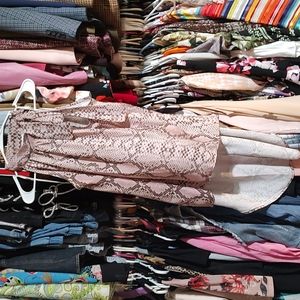 NEW York and company blush snake print Hilow tank